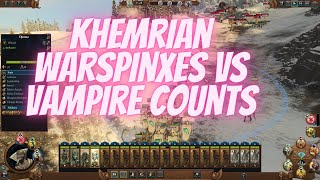 Khemrian Warspinxes Vs Vampire Counts Warhammer III [upl. by Yakcm]