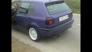 Golf MK3 VR6 SOUND  straight pipe [upl. by Bolt8]