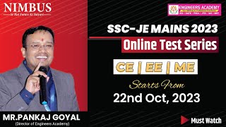 SSC JE 2023 Mains Online Test Series  Civil  Electrical  Mechanical  Test Your Mains Preparation [upl. by Jacy481]