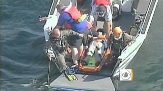 Hydroplane race driver survives scary boat crash [upl. by Solakcin776]