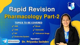 Rapid Revesion Pharmacology Part2 Live By Dr Priyanka Sachdev [upl. by Everard]