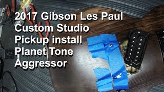 Gibson Les Paul Custom Studio pickup change to Planet Tone Aggressor pickup [upl. by Ettegroeg]