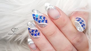 Butterfly nail art Sculpted gel nail extensions step by step [upl. by Castora]