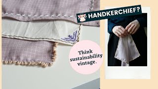 How to sew a Handkerchief with fabric scraps ✂️ COTTAGECORE Embroidery tutorial for beginners 🌼 [upl. by Alitta]