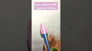 EASY NAILART WITH TAPE amp GLITTER shorts tapenailart glitternailart NAILARTWITHTAPE youtubeshort [upl. by Leahcimnhoj]