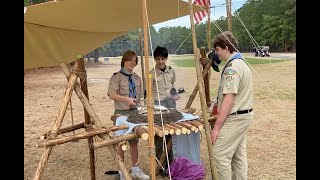 Scouts Build a Chippewa Kitchen and Cook quotMonkey Breadquot to Promote Outdoor Skills [upl. by Aicele822]