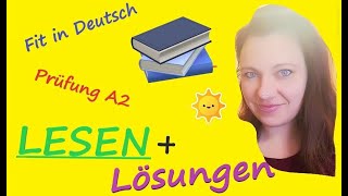 A2 Prüfung LESEN mit Lösungen Fit in Deutsch👍📓 [upl. by Carpet]