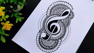 Music Note Mandala ArtVennilaYLCreations How to Draw Mandala Art step by stepMandala Art [upl. by Notnil]