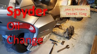 How To Do an Oil Change Can Am Spyder SE6 [upl. by Dnamron666]