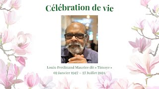 Célébration de la vie de Maurice LouisFerdinand dit quotTimoyequot [upl. by Ahsiekar379]