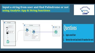 Alteryx Analytic App  Find Palindrome  Alteryx Hands On Interview Questions   Part 11 [upl. by Nosde]