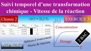 exercice 3 Suivi temporel d’une transformation chimique Vitesse de la réaction 2 bac biof [upl. by Aitnyc]