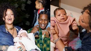 Asap Rocky amp Rihanna show pics of their 2nd baby boy Riot Rose [upl. by Cottrell]