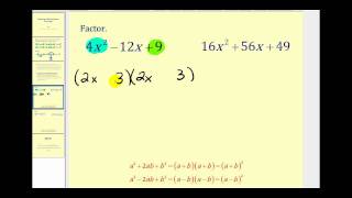 Factoring a Perfect Square Trinomial [upl. by Netaf]