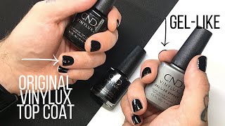 CND Vinylux Top Coats Original vs GelLike Effect DRY TIME LOOK WEAR TEST [upl. by Rebliw]