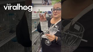 Thrift Shopper Explains the Difference Between Crystal and Glass  ViralHog [upl. by Iveksarap]