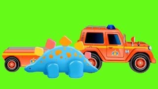 TRUCKS Kids Dino Dinosaur Childrens Adventure Demo 911 Mouse Fire Engine dinossauro para crianças [upl. by Maillw]