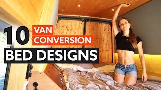 10 Awesome BED DESIGNS for your VAN CONVERSION 🛏 🚐 [upl. by Steinway]