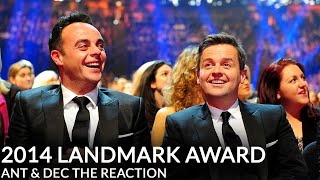 NTA 2014 Landmark Award  Ant amp Dec The Reaction [upl. by Sirmons992]