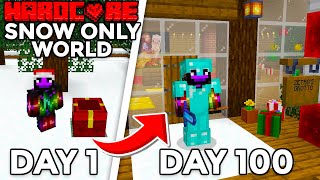 I Survived 100 Days in a SNOW ONLY World in Minecraft Hardcore [upl. by Goldston]