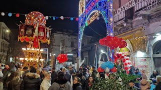 Festa di SantAgata Catania 2023 le candelore in giro per le strade di Catania Aria di Festa [upl. by Refinneg827]