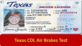 Texas CDL Air Brakes Test [upl. by Aneger261]