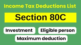 Income Tax Deductions on Section 80C  FY202324 AY 202425  chapter vi a deductions [upl. by Catt]