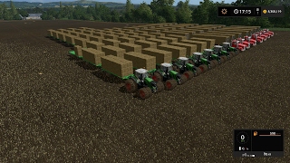 Farming simulator 17  Baling and stacking 1674 straw bales 10 million liters on Chellington [upl. by Lockhart]