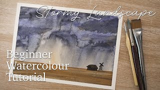 How to Paint a Dark Stormy Landscape in Watercolour  Beginner Watercolour Tutorial [upl. by Forlini]