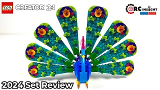 LEGO Creator 3 in 1 Exotic Peacock Review 2024 Set 31157 [upl. by Lou]