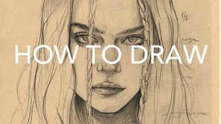 How to draw portrait Как нарисовать портрет [upl. by Dorelle539]