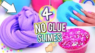 4 Easy DIY Slimes WITHOUT GLUE How To Make The BEST SLIME WITH NO GLUE [upl. by Biagi]