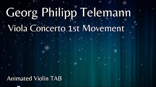 GEORG PHILIPP TELEMANN  Viola Concerto 1st movement  Animated Violin TAB [upl. by Rodie]