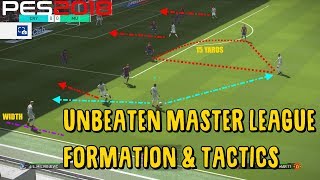 PES 2018 UNBEATEN Formation amp Tactics  INVINCIBLE Master League [upl. by Solley]