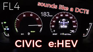 2022y HONDA CIVIC eHEV FL4  acceleration test 20L hybrid DCT sound [upl. by Goddord]