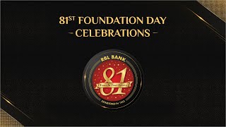 RBL Bank 81st Foundation Day [upl. by Mcclenaghan]