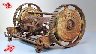 105 Years Old Push Reel Mower Restoration  Why Did People Stop Using These [upl. by Zebadiah]