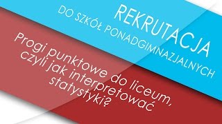 Progi punktowe do liceum czyli jak interpretować statystyki rekrutacji [upl. by Haleigh]