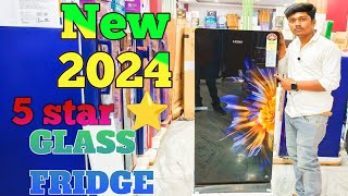 BEST 2024💥 HAIER🔥 GLASS DOOR5 STAR ⭐ FREEZE FULL😁 INFORMATION ℹ️ AND REVIEW fridge HRD2105 [upl. by Macguiness]