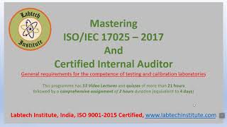 CERTIFIED INTERNAL AUDITOR TRAINING ON ISO IEC 17025 2017 [upl. by Dennet]