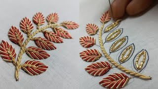 zardosi work for beginners  Zardosi work tutorial  aariembroidery20 aariwork [upl. by Hayyikaz]