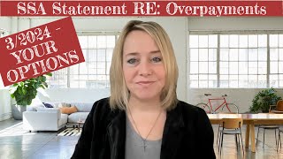 SSAs 2024 Announcement About Overpayment Options [upl. by Neelyk893]