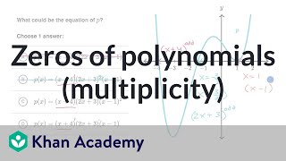 Zeros of polynomials multiplicity  Polynomial graphs  Algebra 2  Khan Academy [upl. by Haikan562]