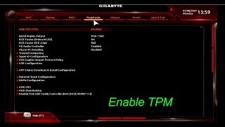 How to Enable TPM for Gigabyte AMD MOBO B450 [upl. by Aleacim315]