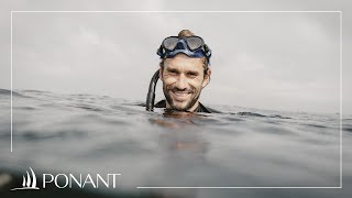 Guillaume Néry plongeur apnéiste invité à bord du Bougainville  PONANT [upl. by Yrot968]