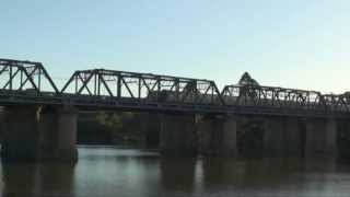 TRAINS OVER NEPEAN RIVER  VICTORIA BRIDGE AT PENRITH NSW [upl. by Grogan]