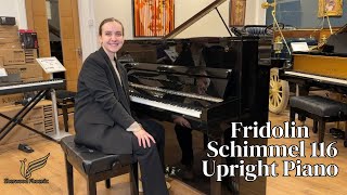 Fridolin Schimmel 116 Upright Piano Black Polyester  Review amp Demo  Sherwood Phoenix [upl. by Aleetha]