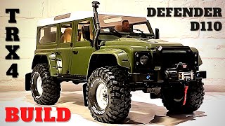 TRAXXAS TRX4 CUSTOM PAINTED EASTNOR GREEN Defender D110 Clear Body Scale Accessories Fitting Mods [upl. by Eiznek]