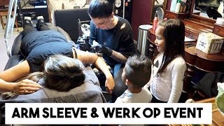 ARM TATTOO LATEN ZETTEN VERRASSING amp ALBOE EVENT BEHIND THE SCENES VLOG 148  SUNSEEREE [upl. by Eiramave]