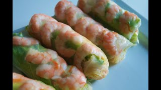 Recette 160  Rouleaux de Printemps aux Crevettes  Shrimp Spring Rolls [upl. by Llewsor267]